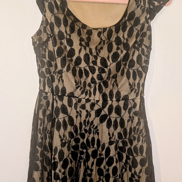 Tous Black Leaf Pattern Midi Dress - Picture 1 of 5